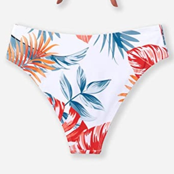 CUPSHE  Hanna Tropical Crisscross Tie Back Bikini NEW WITH TAGS! - Picture 10 of 14